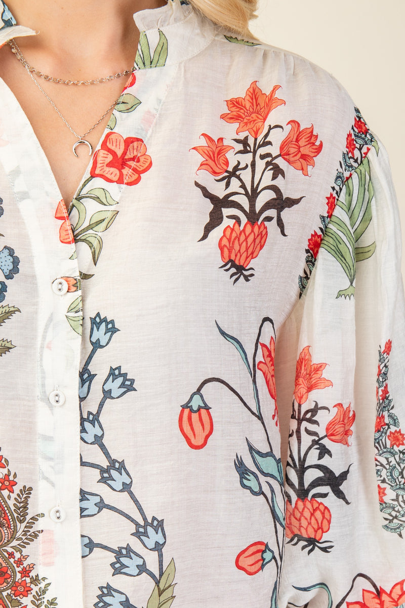 Julie Short Sleeve Floral Blouse