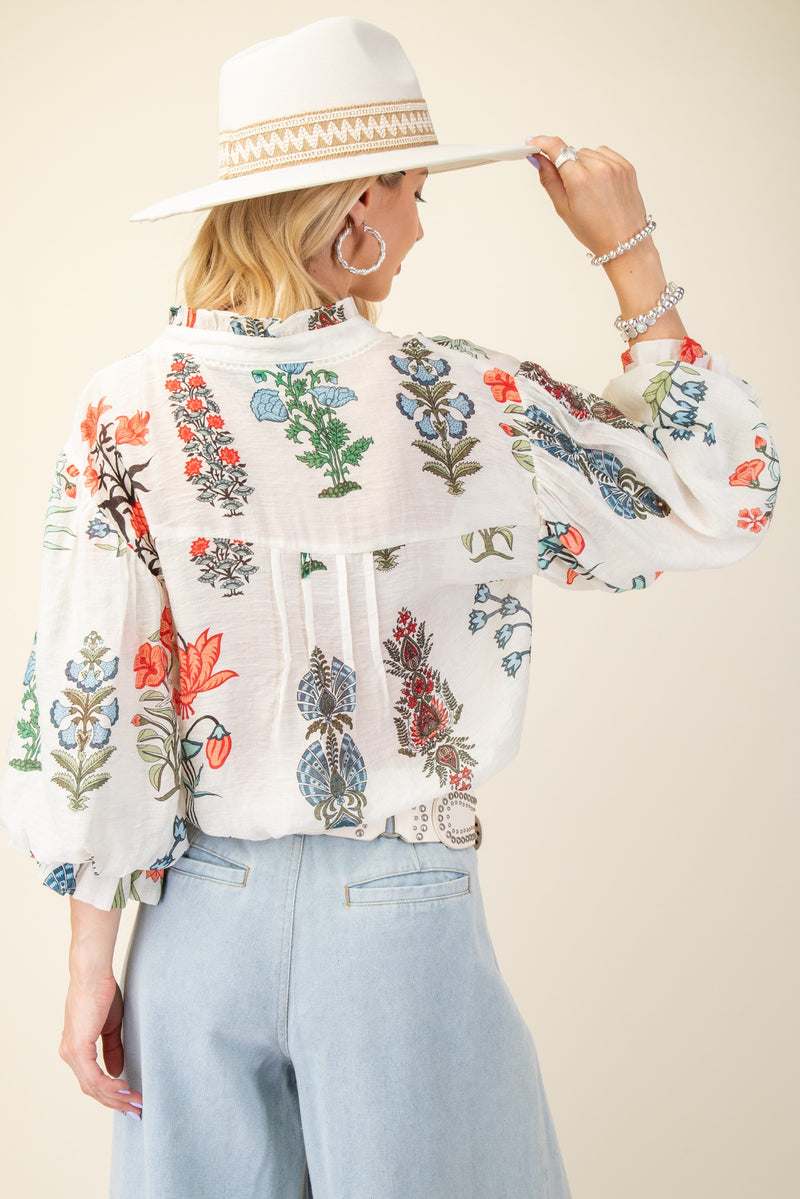 Julie Short Sleeve Floral Blouse