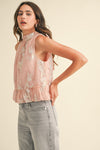 Nina Metallic Floral Jacquard Bubble Hem Top