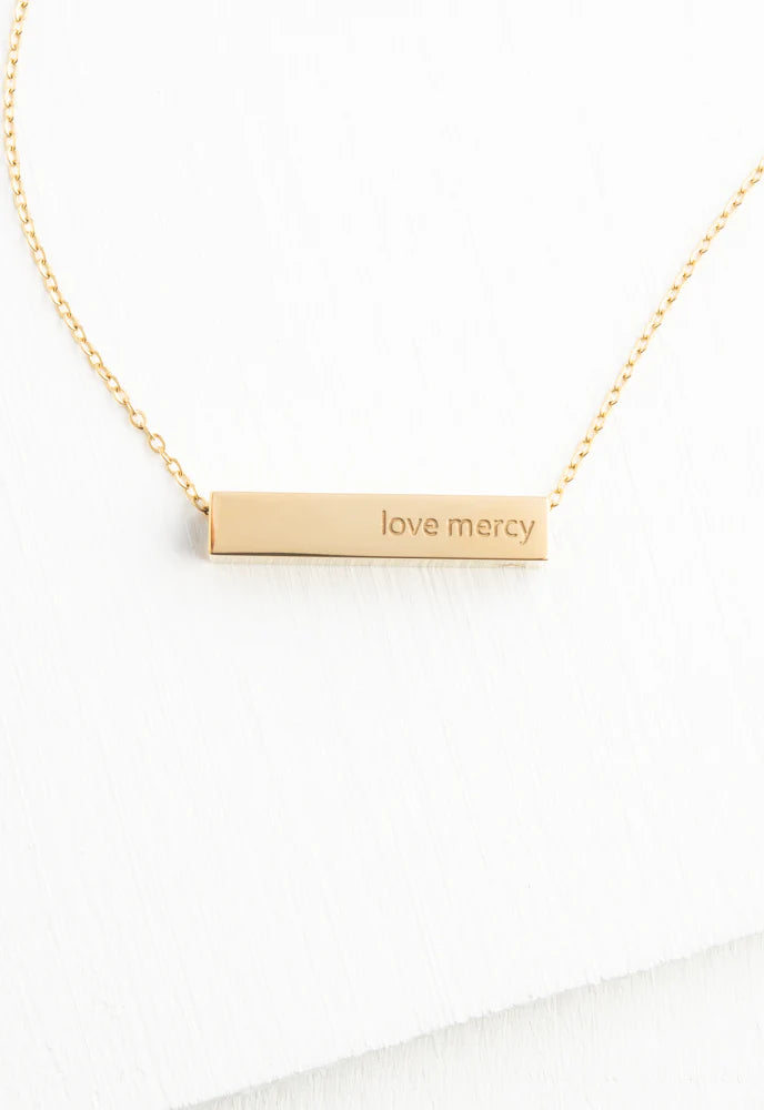 Walk Humbly Act Justly Gold Bar Necklace by Starfish Project