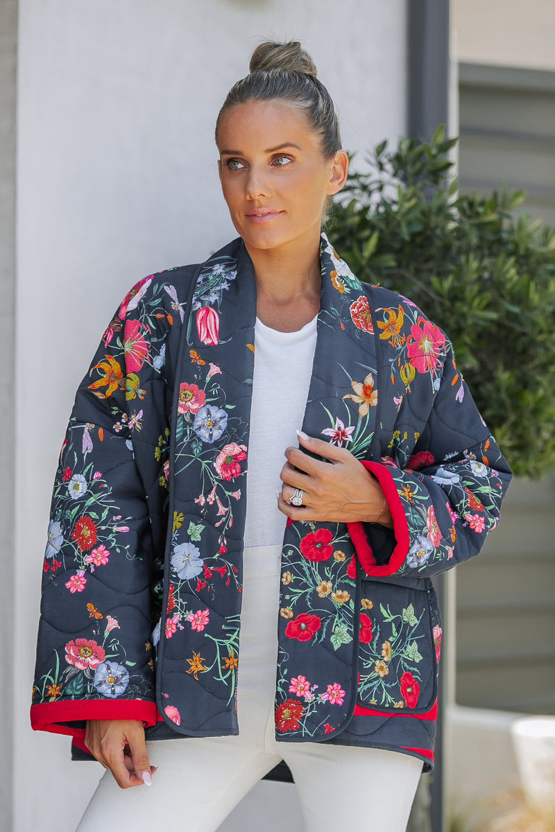 Evelyn Floral Quilted Jacket