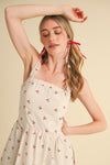 Caroline Cherry Gingham Midi Dress