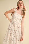 Caroline Cherry Gingham Midi Dress