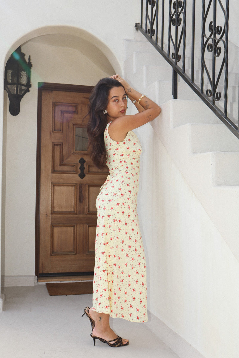 Breann Dainty Floral Yellow Dress by Bailey Rose