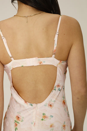 Satin Floral Maxi Dress With Front Tie Detail by Bailey Rose
