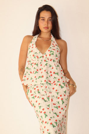 Strawberry Print Halter Top by Bailey Rose
