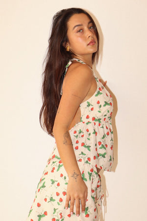 Strawberry Print Halter Top by Bailey Rose