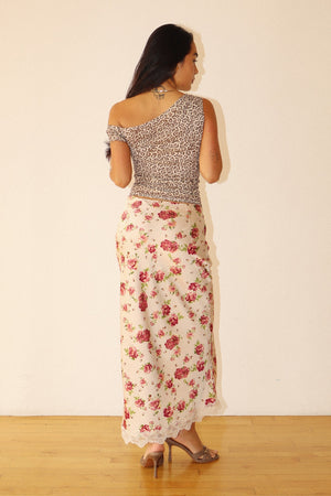 Leopard Print Asymmetric Off-Shoulder Top by Bailey Rose