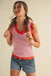 Mel Scalloped Pointelle Knit Sweater Tank