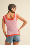 Mel Scalloped Pointelle Knit Sweater Tank