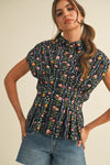 Roxy Floral Sheer Top in Purple