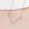 Brilliance V-Bar Chevron Zircon & Platinum Necklace in Silver by Starfish Project