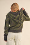 Brenda Striped Hoodie Sweater Cardigan