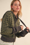 Brenda Striped Hoodie Sweater Cardigan