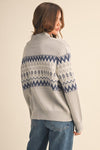 Fair Isle Zip Up Sweater Cardigan