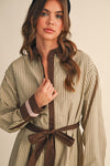 Jules Button Down Mini Dress With Belt