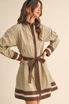 Jules Button Down Mini Dress With Belt