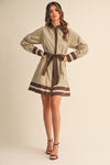 Jules Button Down Mini Dress With Belt