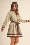 Jules Button Down Mini Dress With Belt