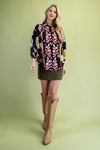 Mertle Floral Print Loose Fit Button Down Shirt