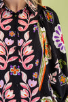 Mertle Floral Print Loose Fit Button Down Shirt