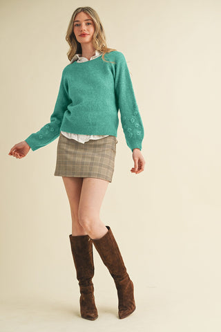Torry Navy and White Polka Dot Sweater Cardigan