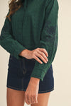 Polka Dot Floral Embroidery Cotton Button Up Top