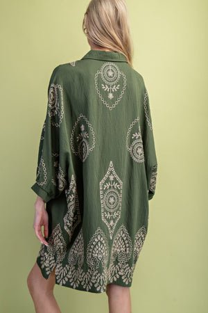 Hannah Half Button Shirt Dress