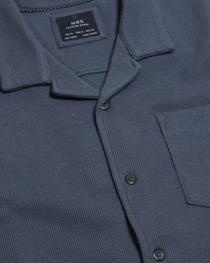 Travis Texture Knit Shirt in Dark Lagoon