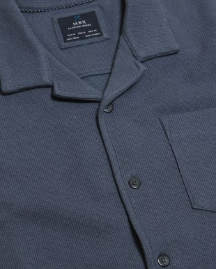 Travis Texture Knit Shirt in Dark Lagoon