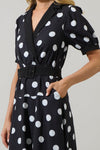 Darrah Polka Dot Wrap Dress With Belt