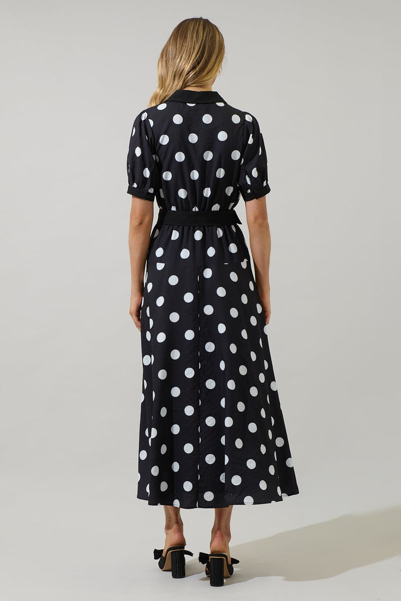 Darrah Polka Dot Wrap Dress With Belt