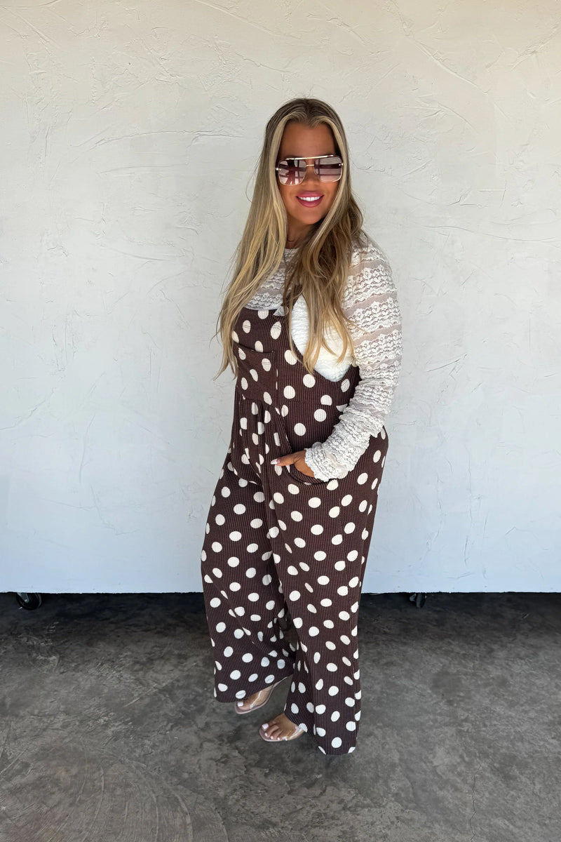 Karli Polka Dot Boho Overalls