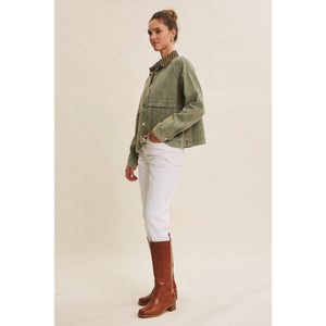 Meg Timeless With A Twist Mineral Washed Cotton Twill Jacket