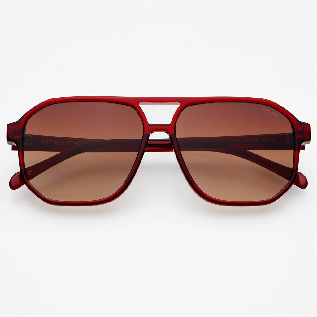 Freyrs Eyewear Billie Unisex Aviator Sunglasses in Dark Cherry
