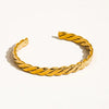 Benir 18K Gold Non-Tarnish Braided Thin Bangle