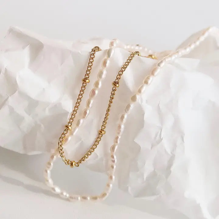 Camryn 18K Layered Pearl Chain Necklace