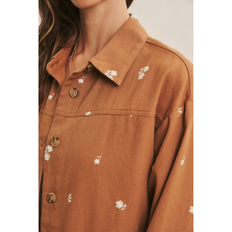 Embroidered Cotton Twill Utility Jacket