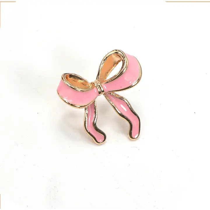 Enamel and Gold Bow Earrings
