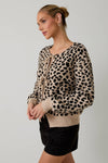 Mandy Front Tie Detail Animal Print Cardigan