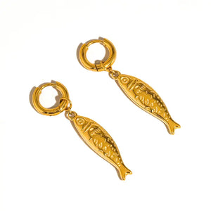 Nibe 18K Fish Hoop Earring