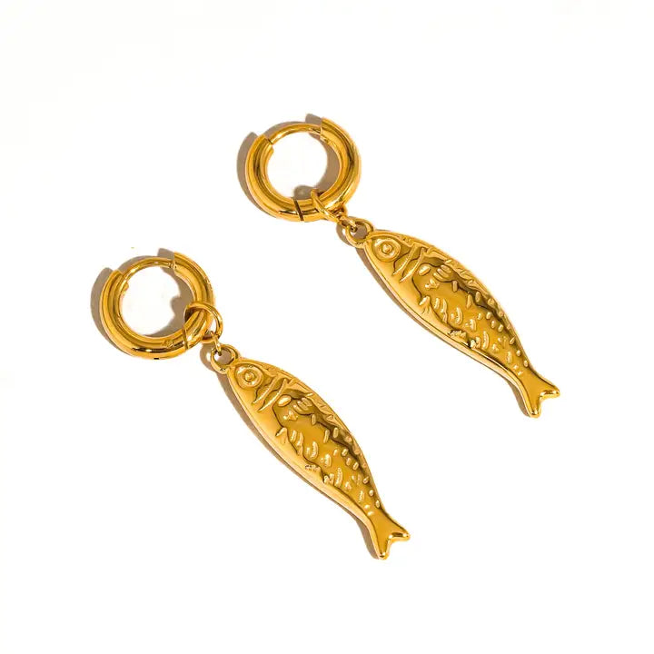 Nibe 18K Fish Hoop Earring