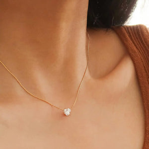 Bonnie 18K Non-Tarnish Petite Heart CZ Gold Necklace