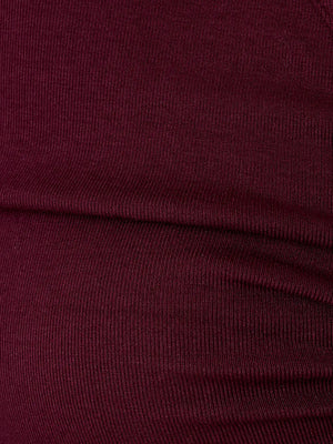 Courtney V-Neck Front Hook & Eye Top in Maroon