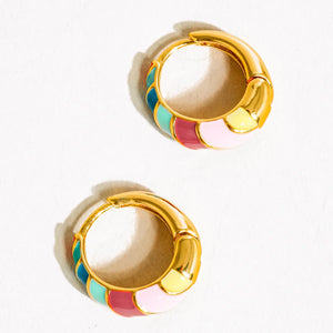 Paloma 18K Gold Colorful Striped Hoop Earrings