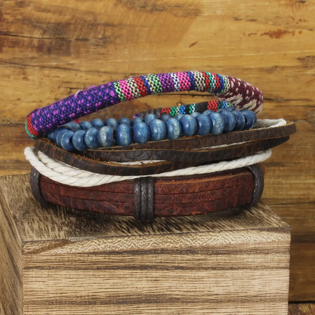 Coastal Comfort Unisex Leather Bracelet Sets