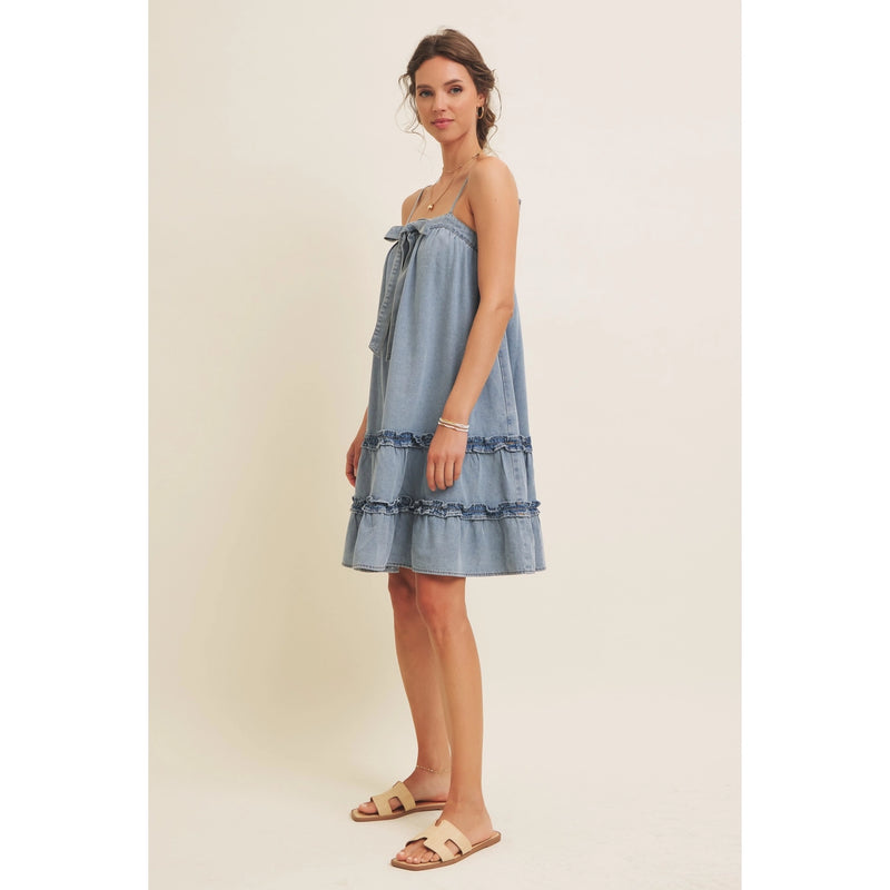 Monet Denim Washed Babydoll Dress