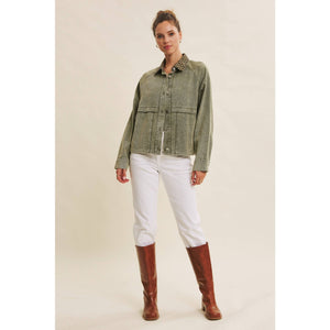Meg Timeless With A Twist Mineral Washed Cotton Twill Jacket