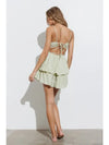 Anna Layered Backless Romper in Lime