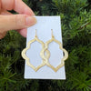 Rectangle Design Hoops in Gold